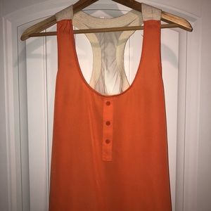 Bar III - Orange blouse w/sheer back